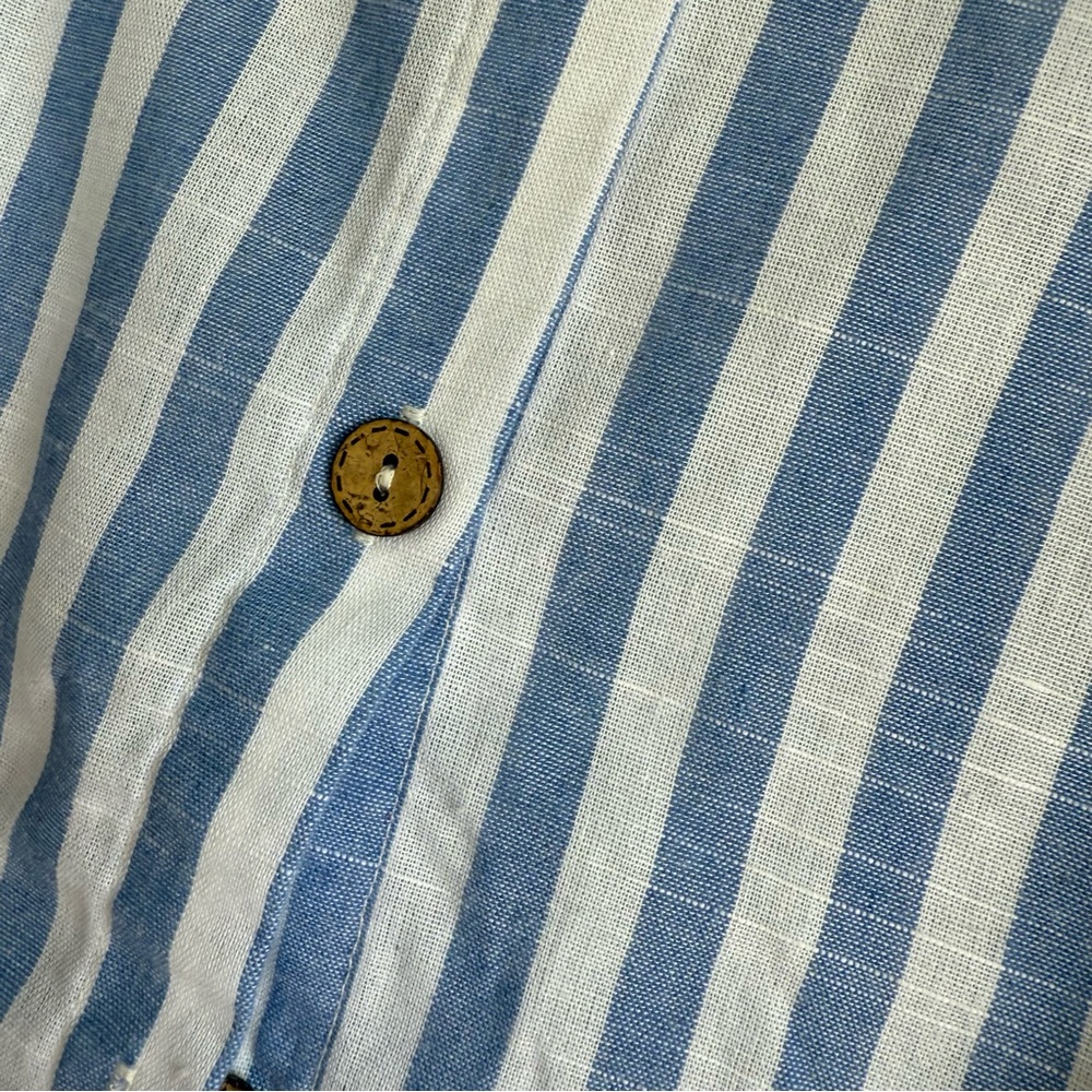 SHEIN Size L Blue and White Striped Blouse - Picture 3 of 4
